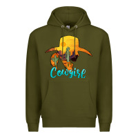 Army Green cowgirl western Premium Hoodie - AdoDesignShop