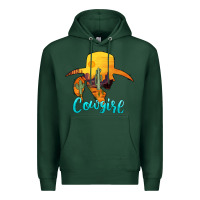 Sports Green cowgirl western Premium Hoodie - AdoDesignShop