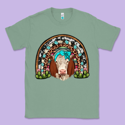 Hereford Rainbow Classic Tee Designed By Jahusdesignshop