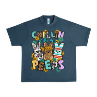 Midnight Navy Chillin with my peeps Easter Urban Heavy Tee - OliviaCreatesArt