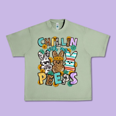 Chillin With My Peeps Easter Urban Heavy Tee Designed By Oliviacreatesart