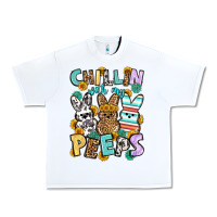 White Chillin with my peeps Easter Urban Heavy Tee - OliviaCreatesArt