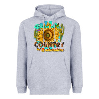 Heather Grey raised on country  sunshine Heavyweight Hoodie - NancyCooperArtShop