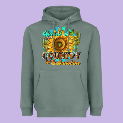 Raised On Country  Sunshine Heavyweight Hoodie Designed By Nancycooperartshop