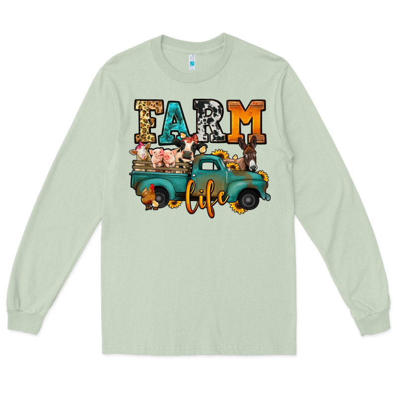 Farm Life Farm Animals Truck Long Sleeve Tee by Jasminsmagicworld | Teevron