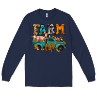 Navy farm life farm animals truck Long Sleeve Tee - Jasminsmagicworld