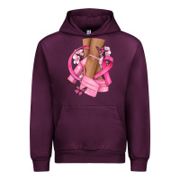Mauve Wine breast cancer diva Urban Hoodie - NancyCooperArtShop