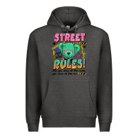 Charcoal Heather street rules Premium Hoodie - Artiststas