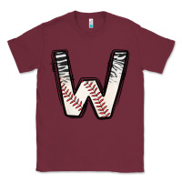 Burgundy Baseball Alphabet Classic Tee - CowhideDigitalArt