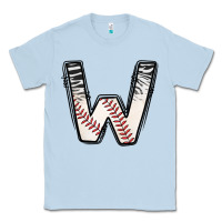 Dusty Blue Baseball Alphabet Classic Tee - CowhideDigitalArt