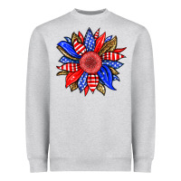 Heather Grey America sunflower Heavyweight Sweatshirt - Neo Western