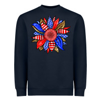 Navy America sunflower Heavyweight Sweatshirt - Neo Western