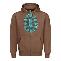 Chestnut Turquoise Gemstone Jewelry Zipper Hoodie - LillyAllenDesigns