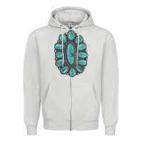 Dove Grey Turquoise Gemstone Jewelry Zipper Hoodie - LillyAllenDesigns