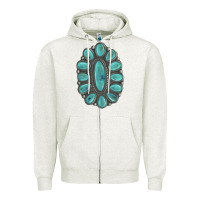 Oatmeal Heather Turquoise Gemstone Jewelry Zipper Hoodie - LillyAllenDesigns