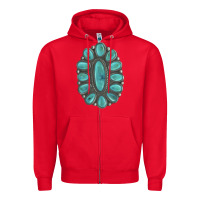 Red Turquoise Gemstone Jewelry Zipper Hoodie - LillyAllenDesigns