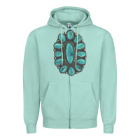 Seafoam Turquoise Gemstone Jewelry Zipper Hoodie - LillyAllenDesigns
