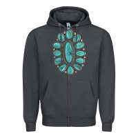 Smoke Turquoise Gemstone Jewelry Zipper Hoodie - LillyAllenDesigns
