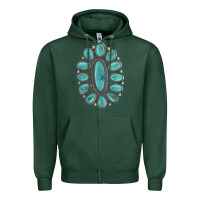 Sports Green Turquoise Gemstone Jewelry Zipper Hoodie - LillyAllenDesigns