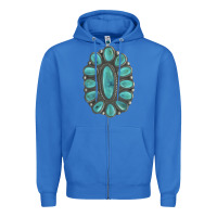 True Royal Turquoise Gemstone Jewelry Zipper Hoodie - LillyAllenDesigns
