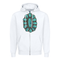 White Turquoise Gemstone Jewelry Zipper Hoodie - LillyAllenDesigns