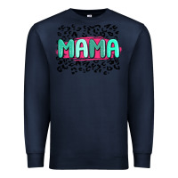 Navy mama leopard Premium Sweatshirt - MaliasSmallBusiness