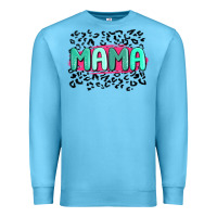 Ocean Blue mama leopard Premium Sweatshirt - MaliasSmallBusiness