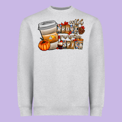Wild About Pumpkin Spice Heavyweight Sweatshirt Designed By Cowhidedigitalart