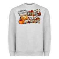 Heather Grey wild about pumpkin spice Heavyweight Sweatshirt - CowhideDigitalArt