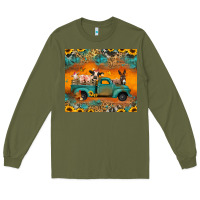 Army Green farm animals truck Long Sleeve Tee - Jasminsmagicworld