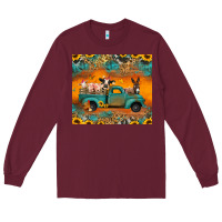 Burgundy farm animals truck Long Sleeve Tee - Jasminsmagicworld