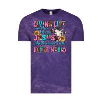 Cloud Purple living life somewhere between jesus take the wheel Vintage Tee - AdoDesignShop