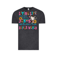 Vintage Black living life somewhere between jesus take the wheel Vintage Tee - AdoDesignShop