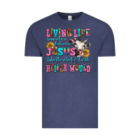 Vintage Denim living life somewhere between jesus take the wheel Vintage Tee - AdoDesignShop