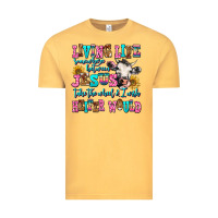 Vintage Mustard living life somewhere between jesus take the wheel Vintage Tee - AdoDesignShop