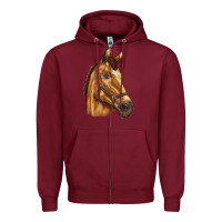 Burgundy horse Zipper Hoodie - BarkalooDesign