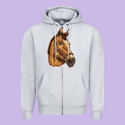 Horse Zipper Hoodie Designed By Barkaloodesign
