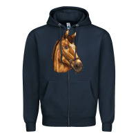 Navy horse Zipper Hoodie - BarkalooDesign