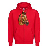 Red horse Zipper Hoodie - BarkalooDesign