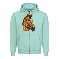 Seafoam horse Zipper Hoodie - BarkalooDesign