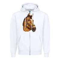 White horse Zipper Hoodie - BarkalooDesign