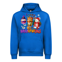 Cobalt Happy Hallothanksmas wine glass and coffee Urban Hoodie - NancyCooperArtShop