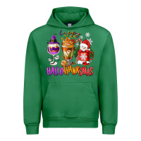 Emerald Happy Hallothanksmas wine glass and coffee Urban Hoodie - NancyCooperArtShop