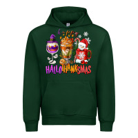 Forest Green Happy Hallothanksmas wine glass and coffee Urban Hoodie - NancyCooperArtShop