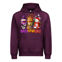 Mauve Wine Happy Hallothanksmas wine glass and coffee Urban Hoodie - NancyCooperArtShop