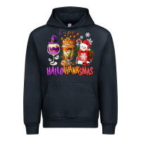 Navy Happy Hallothanksmas wine glass and coffee Urban Hoodie - NancyCooperArtShop