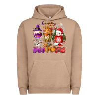 Pigment Burro Happy Hallothanksmas wine glass and coffee Urban Hoodie - NancyCooperArtShop