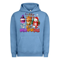 Pigment Pebble Blue Happy Hallothanksmas wine glass and coffee Urban Hoodie - NancyCooperArtShop