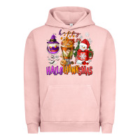 Pigment Salmon Happy Hallothanksmas wine glass and coffee Urban Hoodie - NancyCooperArtShop