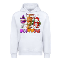 White Happy Hallothanksmas wine glass and coffee Urban Hoodie - NancyCooperArtShop